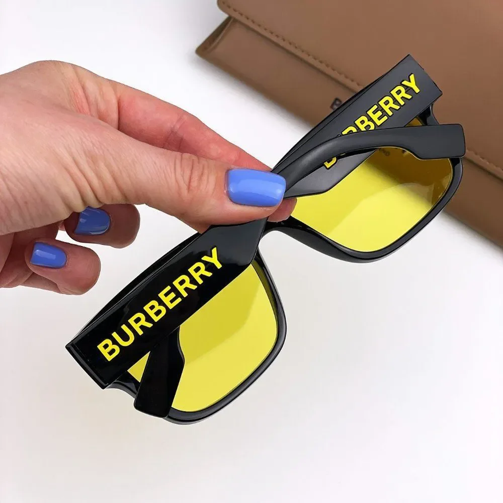 Burberry KNIGHT BE4358 300185 Sunglasses Square Black Yellow Men